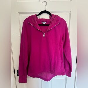 Athleta Fuchsia Half-Zip Fleece Hoodie